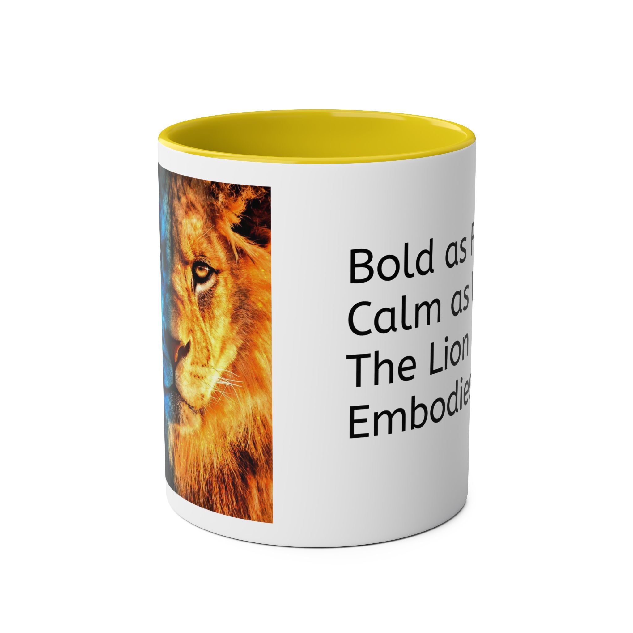 Be the Lion that embodies bothFire and water Two-Tone Coffee Mug, Birthday Gift, 7 Colors