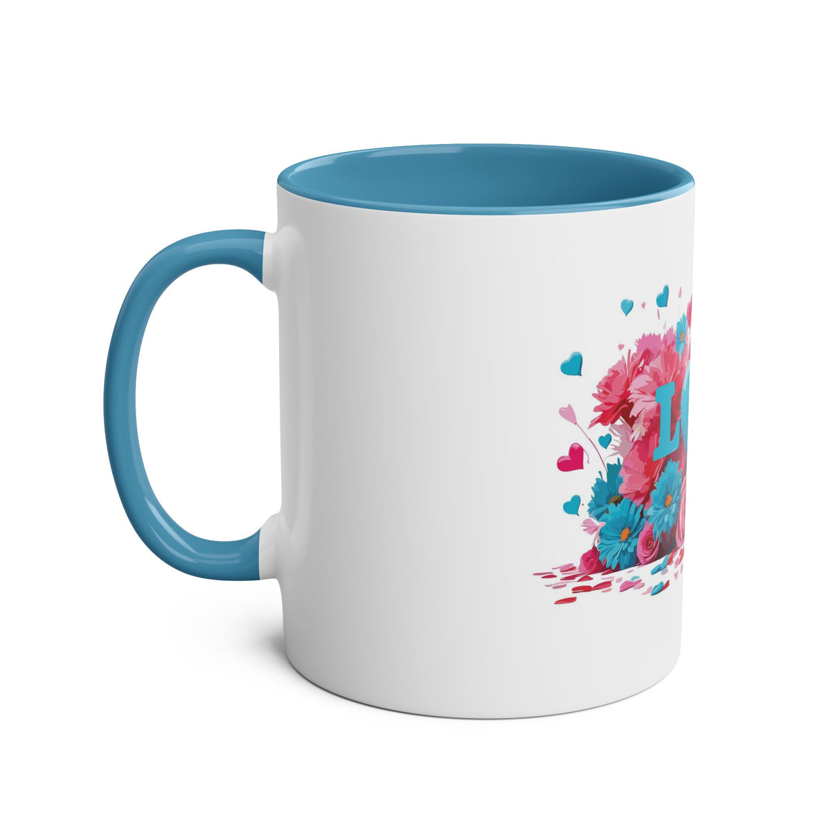 Love and Hearts Two-Tone Mug, 11oz - Conscience Garment