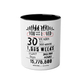 30th Birthday Two-Tone Coffee Mug, 11oz