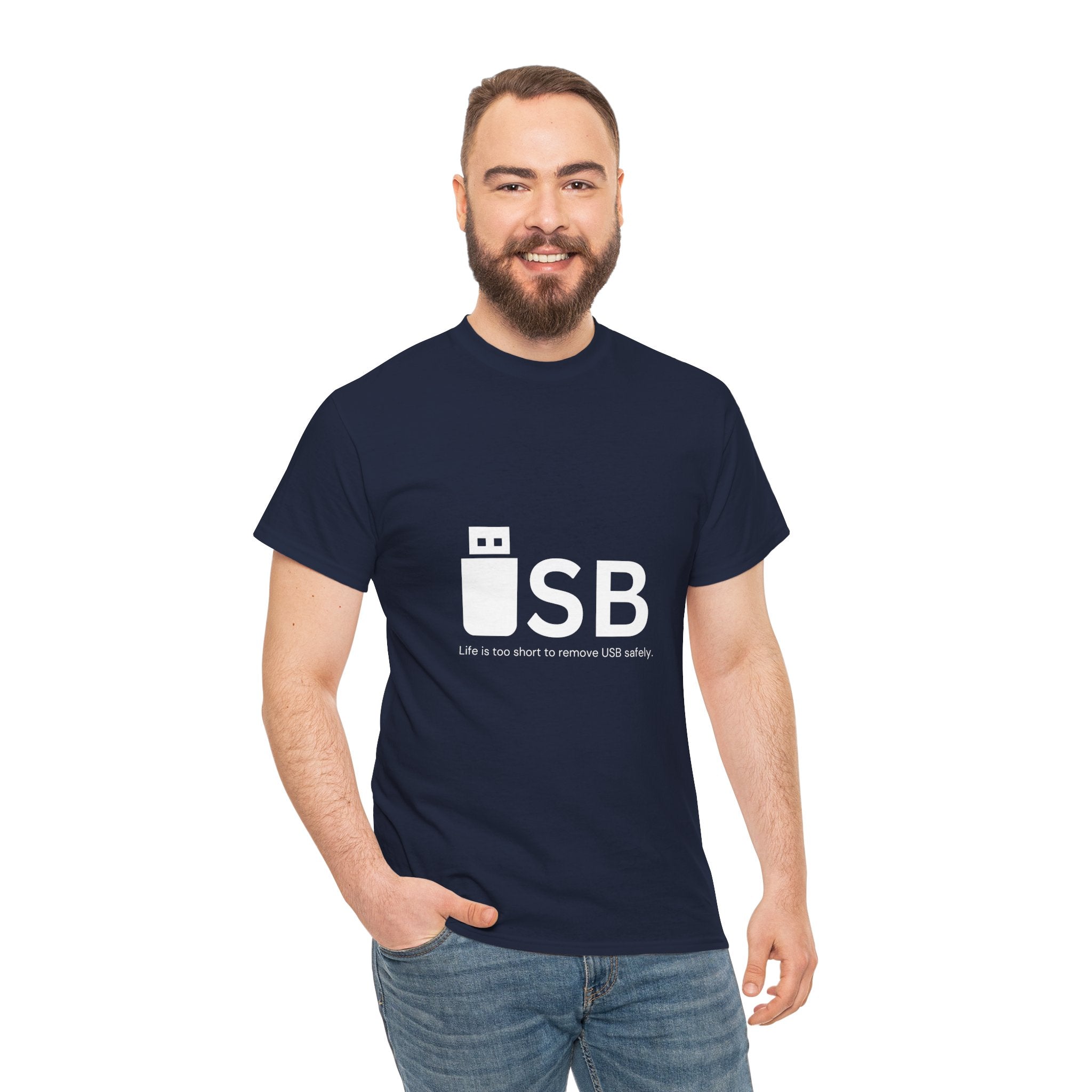 USB Life Short Unisex Tee, Funny Tech Gift, Programmer Shirt, Geek Humor Tee, Casual Everyday Wear, Unique Gift for Men and Women