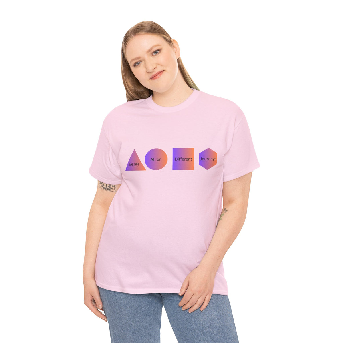 Geometric Design Unisex Heavy Cotton Tee - Perfect for Casual Wear, Graphic Tee, Trendy Shirt, Art Lover Gift, Everyday Comfort - Conscience Garment