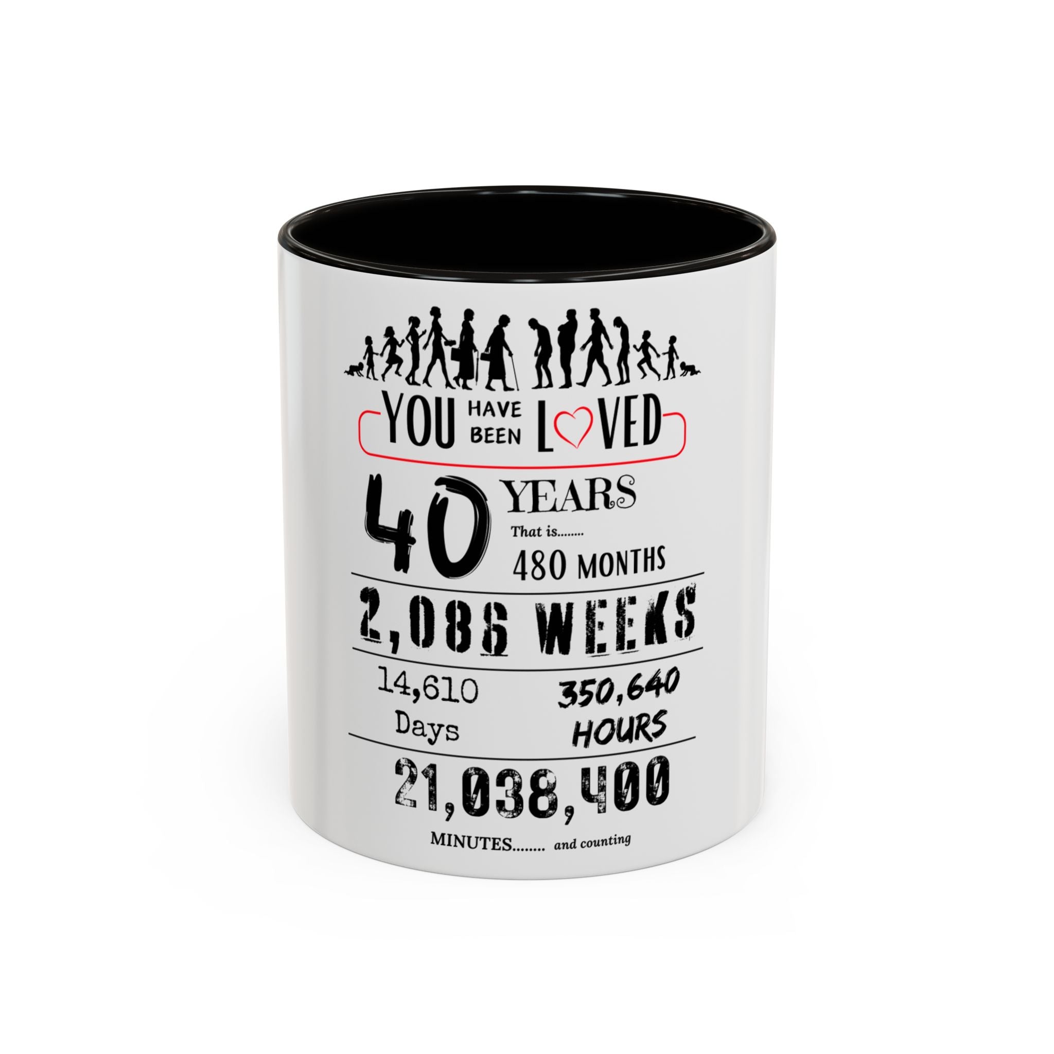 40th Birthday Two-Tone Coffee Mug, 11oz (US)