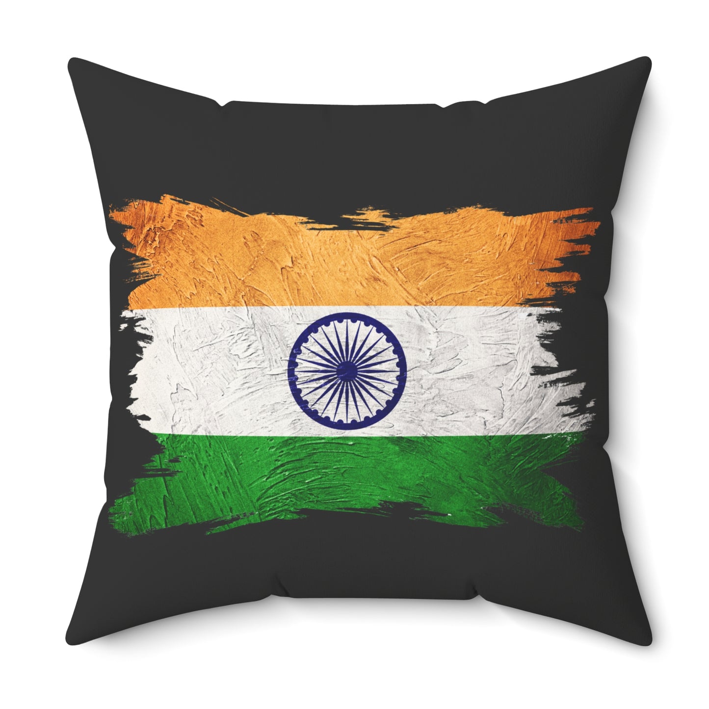 Indian Flag Brushstroke Pillow Tricolor Decorative Throw Pillow