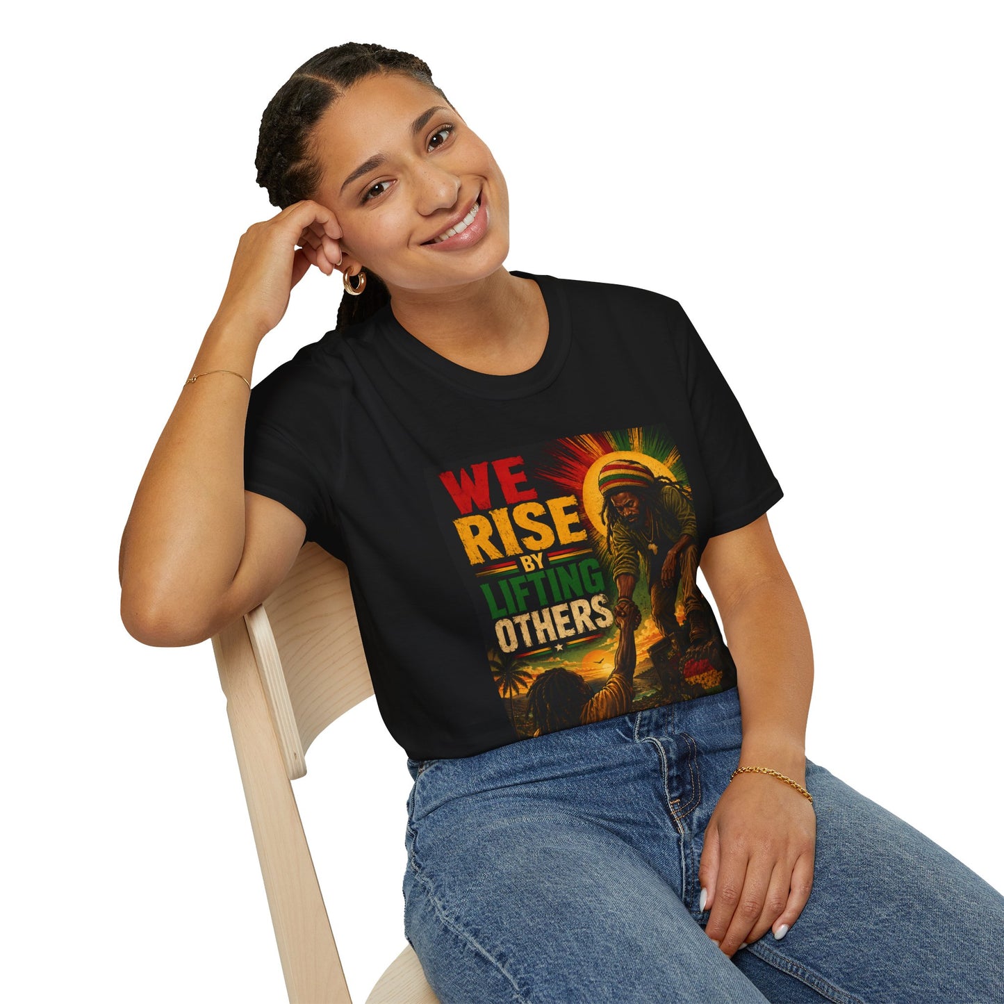 We Rise By Lifting Others T-Shirt — Rasta Sun Reggae Inspirational Tee