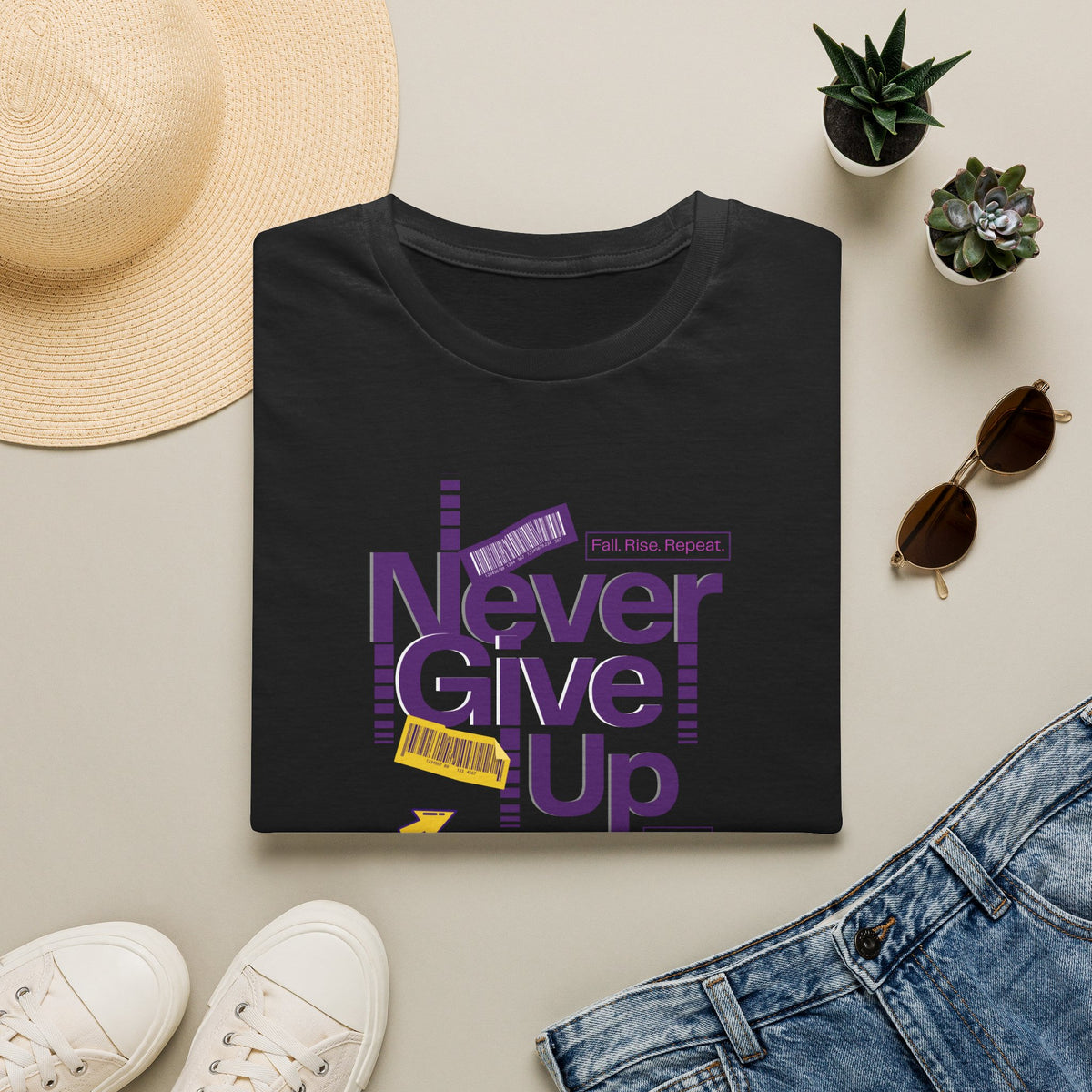 Never Give Up Inspirational T-Shirt — Motivational Graphic Tee