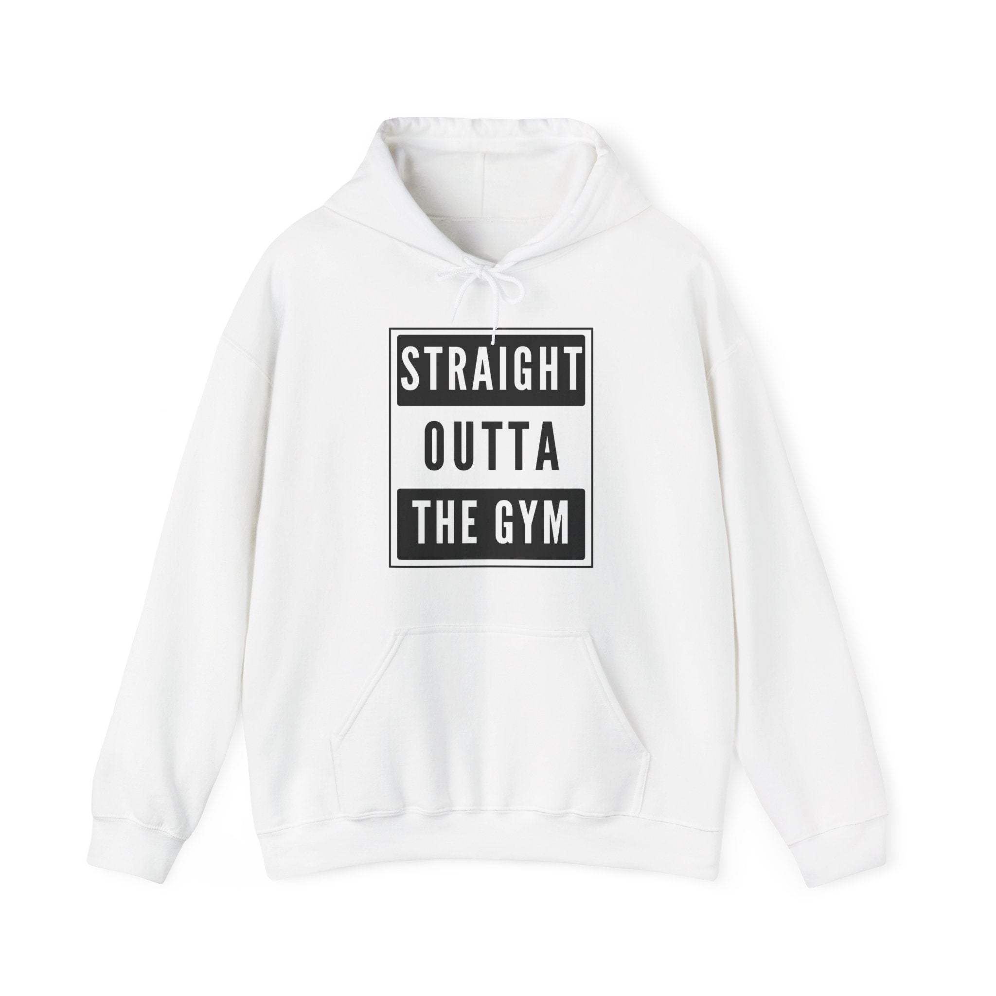 Straight outta the Gym, Unisex Heavy Blend, Hooded Sweatshirt T shirt, Cotton, Gift, Funny, Mindfulness, Motivational, Inspirational