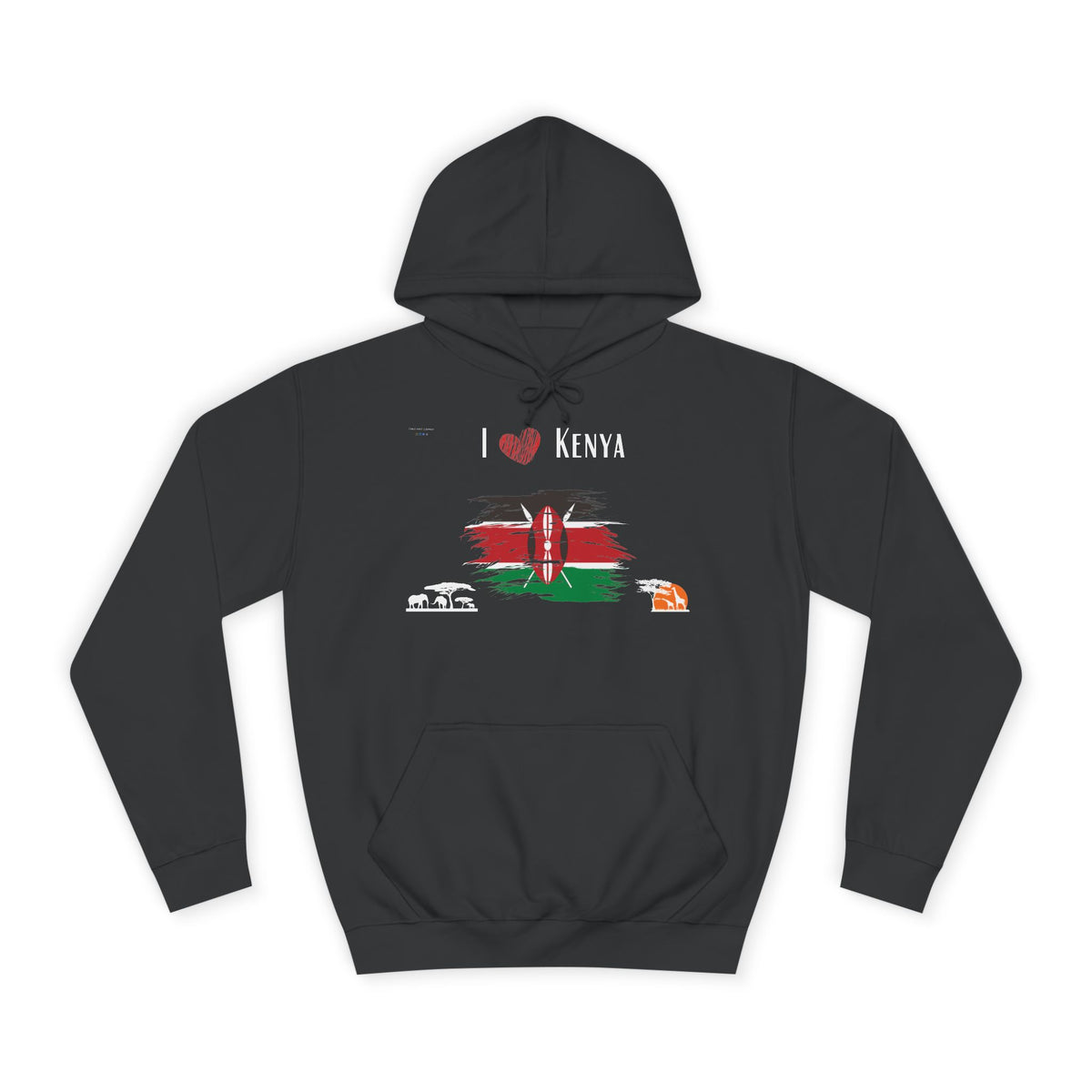 I Love Kenya Unisex College Hoodie - Cozy National Pride Apparel - Conscience Garment