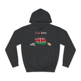 I Love Kenya Unisex College Hoodie - Cozy National Pride Apparel - Conscience Garment