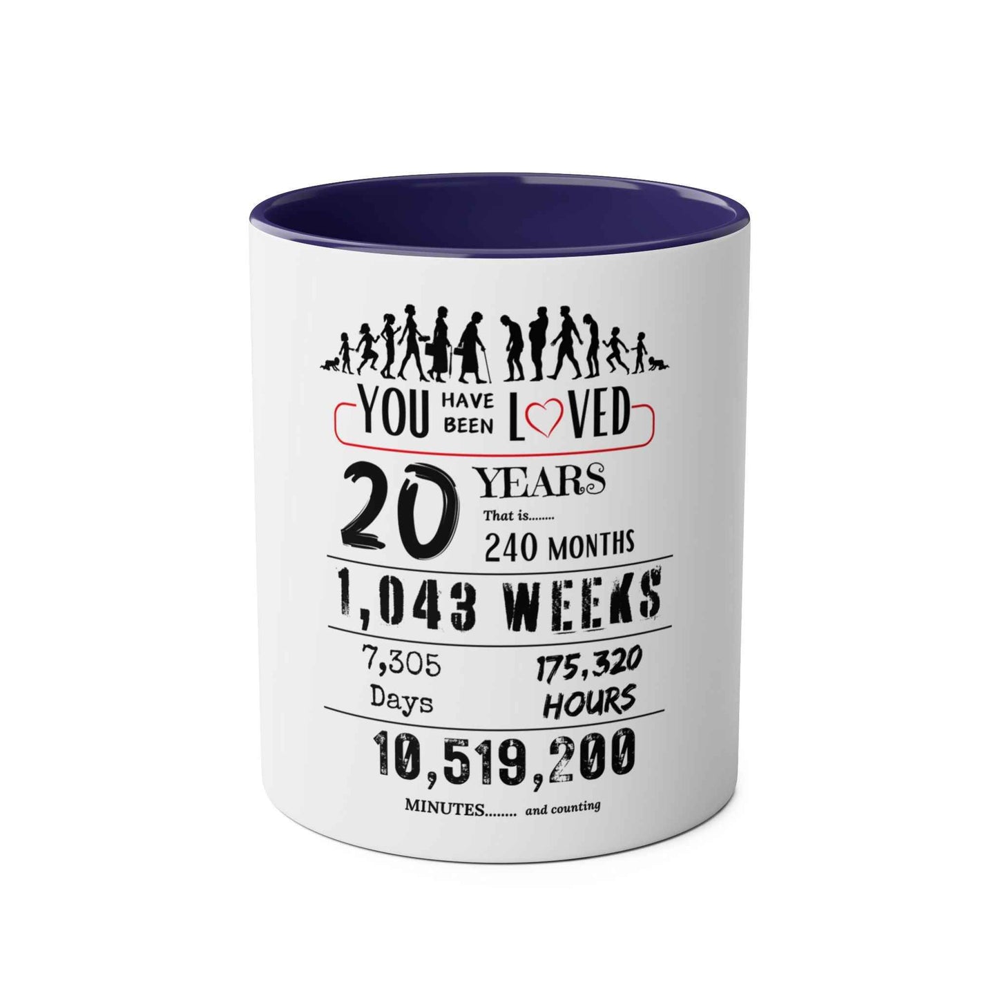 20th Birthday Two-Tone Coffee Mug, 11oz