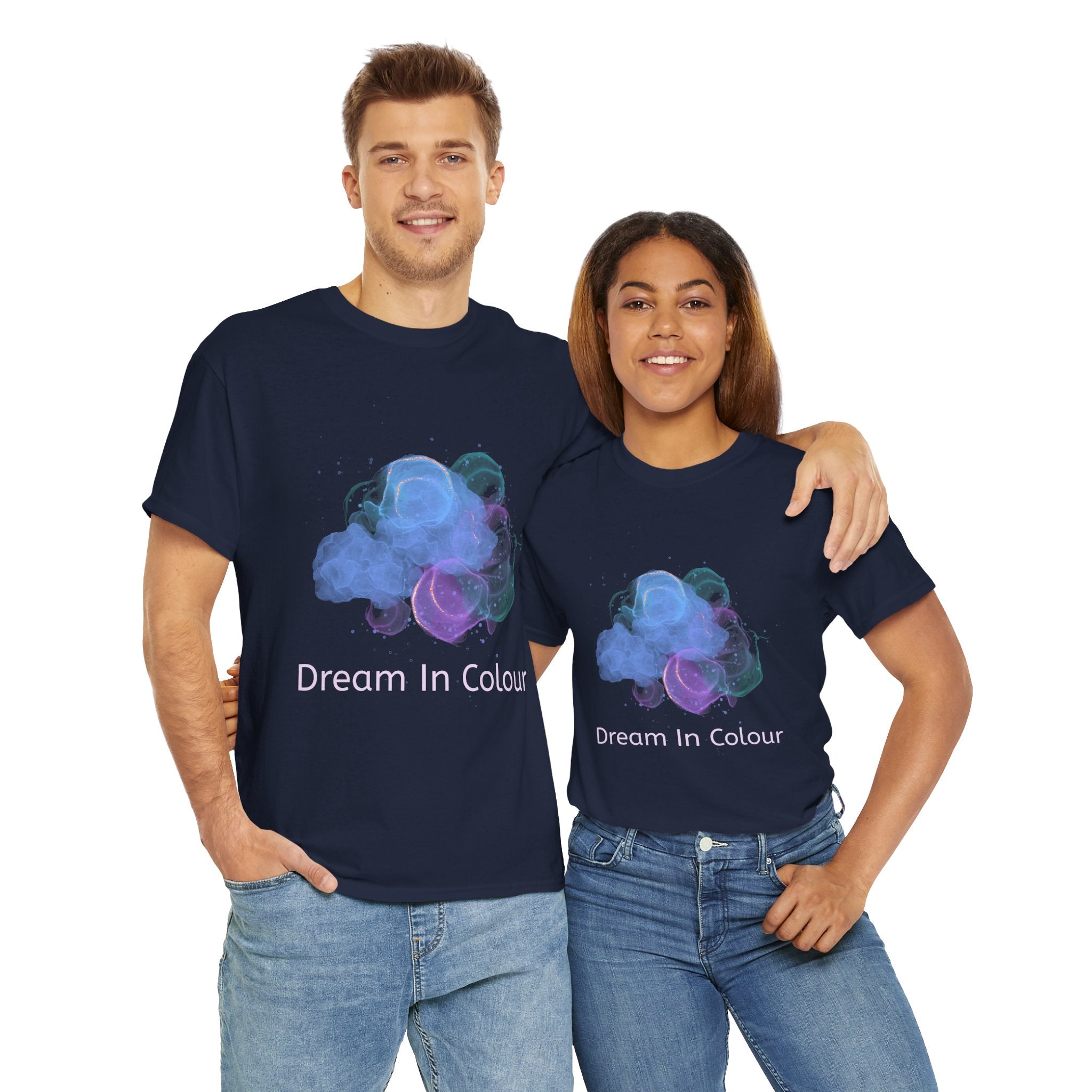 Unisex Heavy Cotton Tee - 'Dream In Colour' - Artistic Casual Wear, Gift for Dreamers, Creative Expression, Everyday Comfort, Birthday Gift