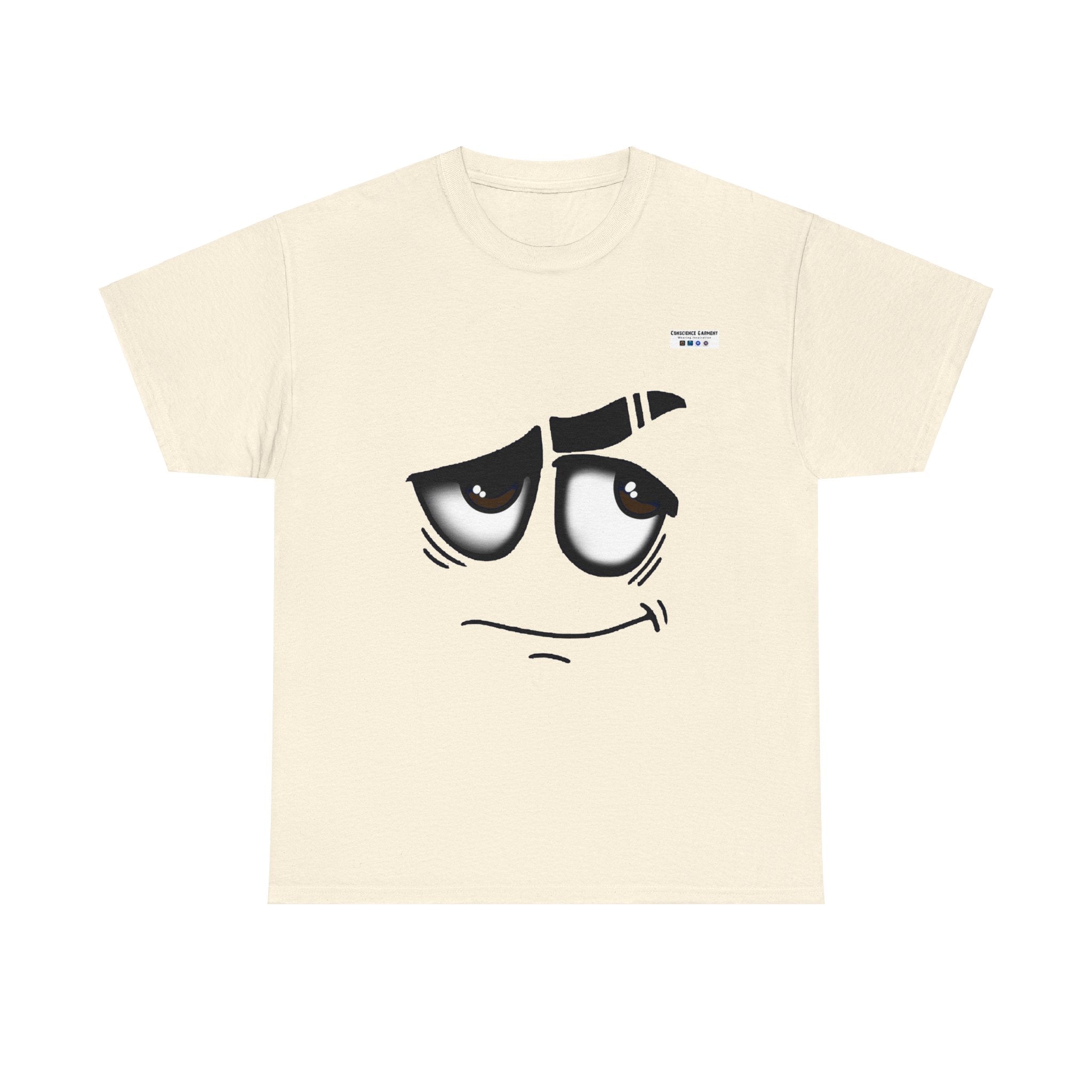 Smile, Eye brow, Happy, T Shirt, T-Shirt, White, Ash, Sand, Natural, Garment, Mindfulness, Motivation, Inspiration