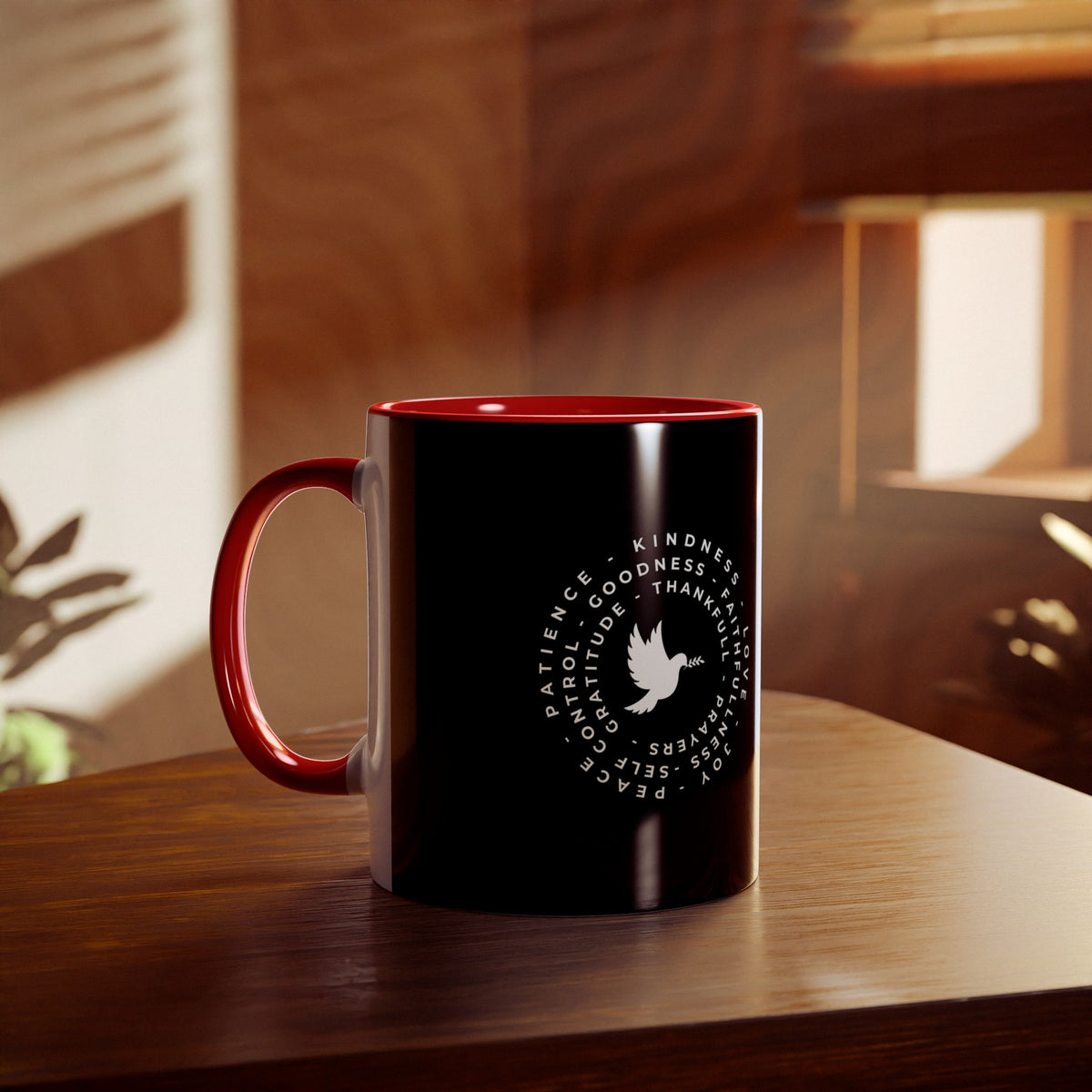 Mug with Dove and Harmony & meanigful words - Conscience Garment
