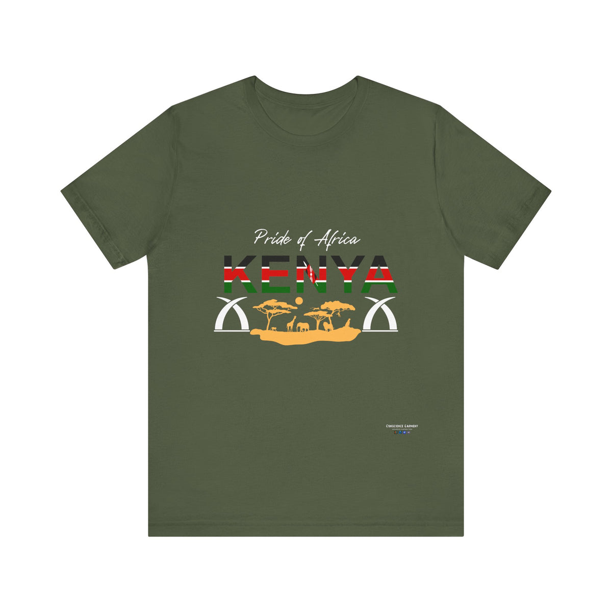Pride of Africa Kenya T-Shirt | Unisex Short Sleeve Tee for Travelers and Culture Enthusiasts - Conscience Garment