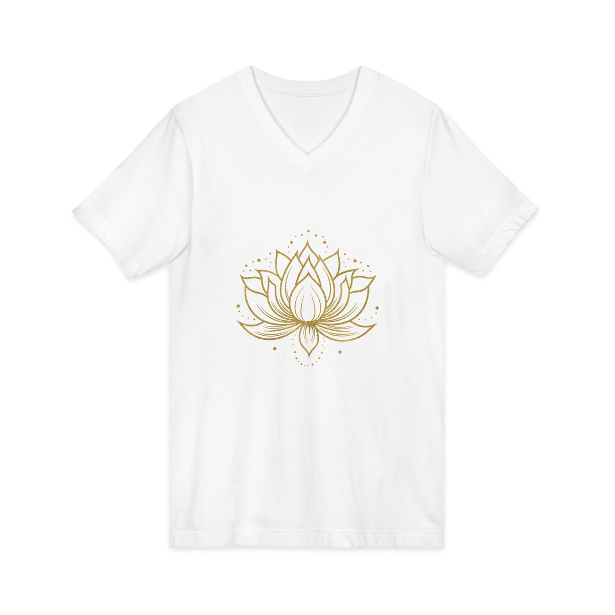 Lotus Mandala V-Neck Tee — Hand-Drawn Floral Yoga Shirt - Conscience Garment