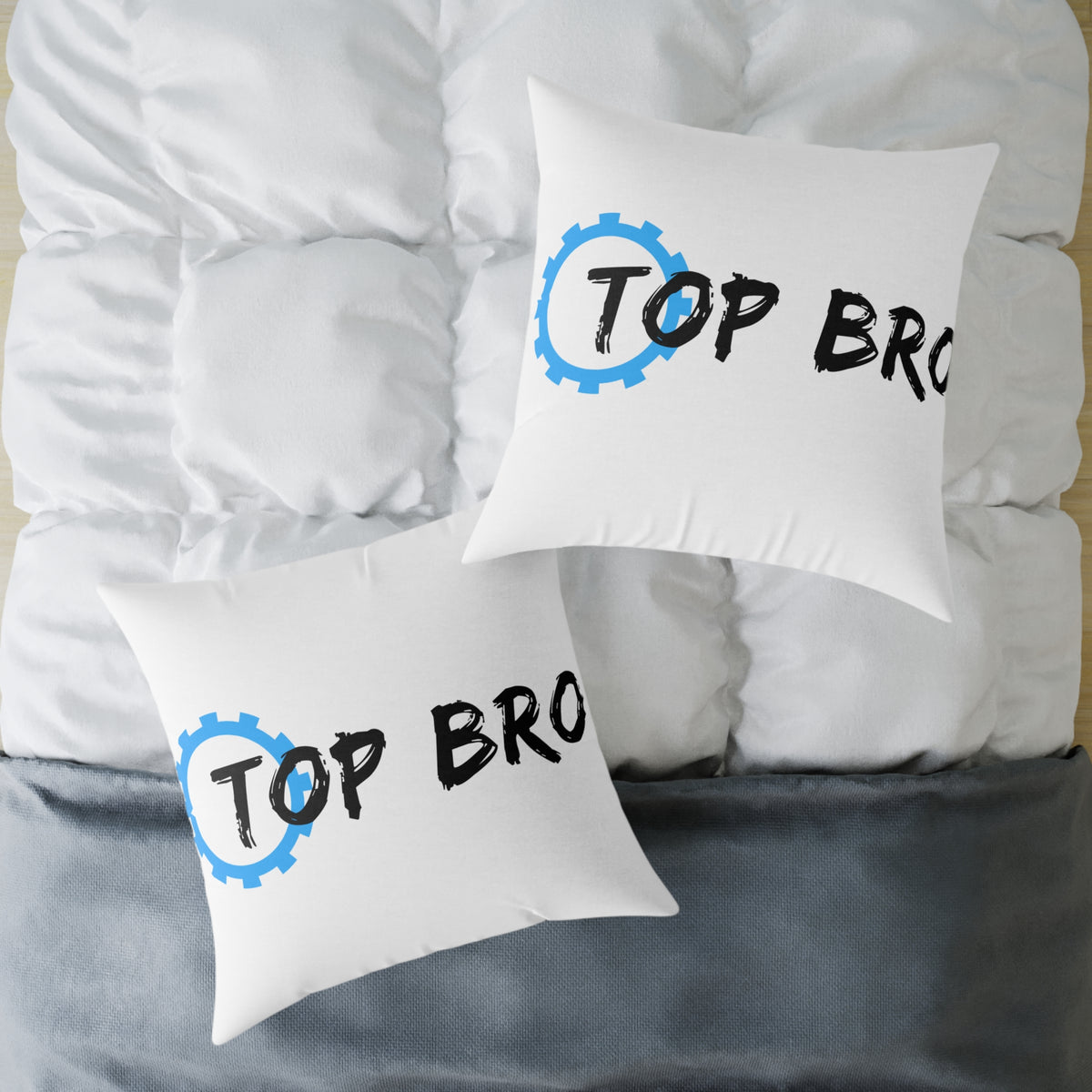 Top Bro Pillow - Square Poly Canvas Decorative Throw Pillow