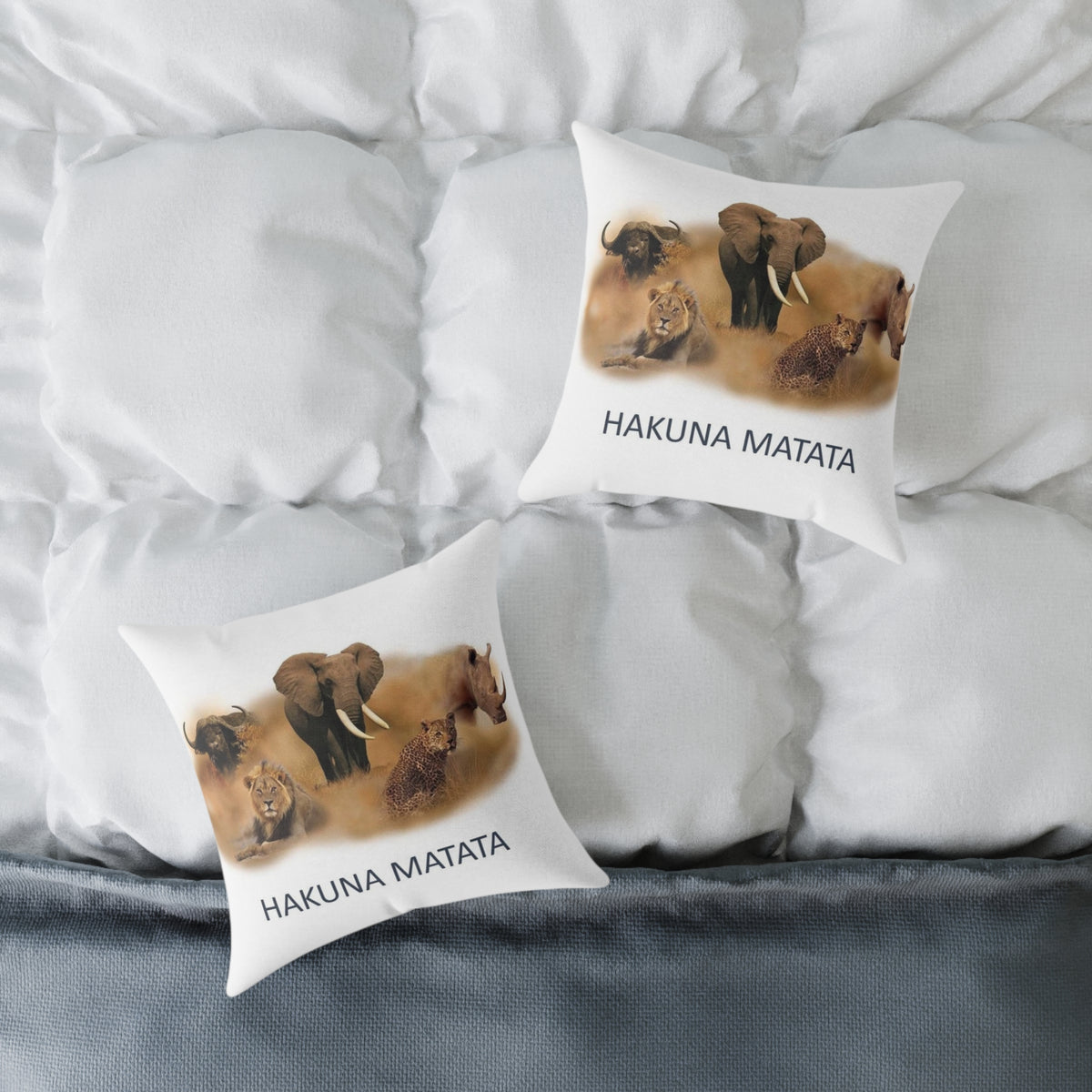 Hakuna Matata Safari Animal Square Pillow