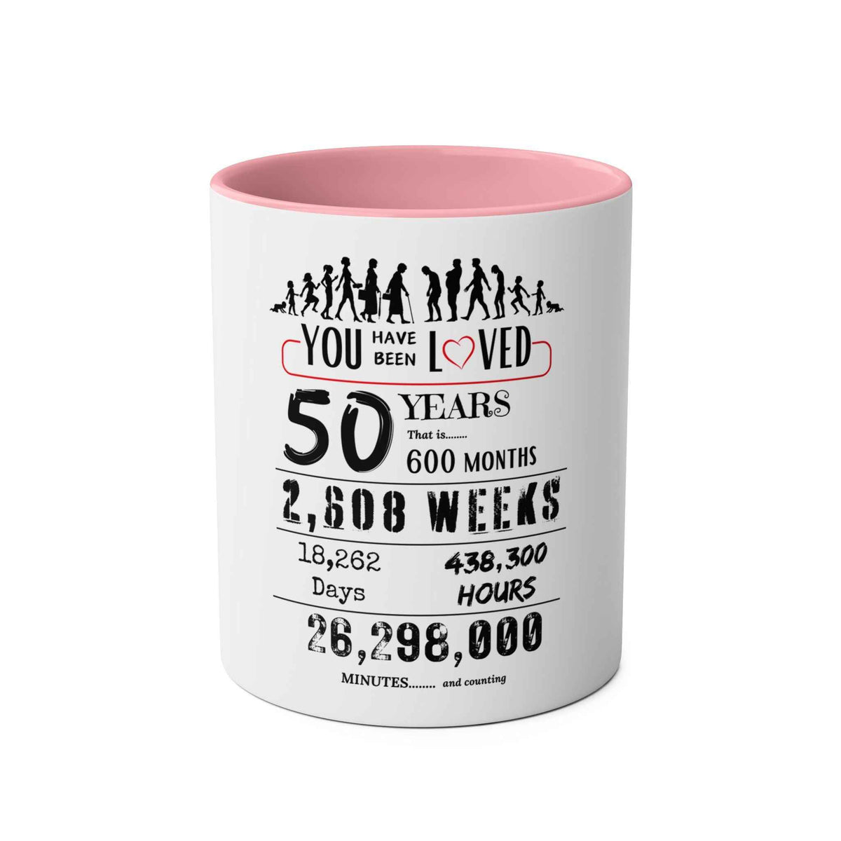 50th Birthday Two-Tone Coffee Mug, 11oz