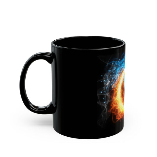 Yin Yang Fire and Water Balance Black Mug