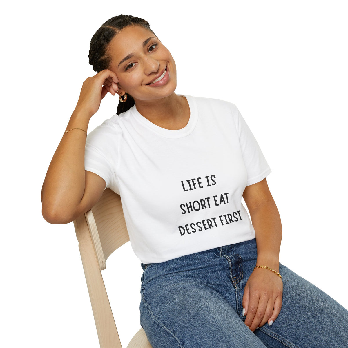 T-Shirt — "Life Is Short Eat Dessert First" Funny Foodie T-Shirt