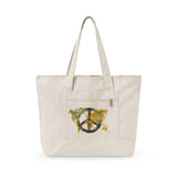 Canvas Tote Bag World Peace - World Map Watercolor Print