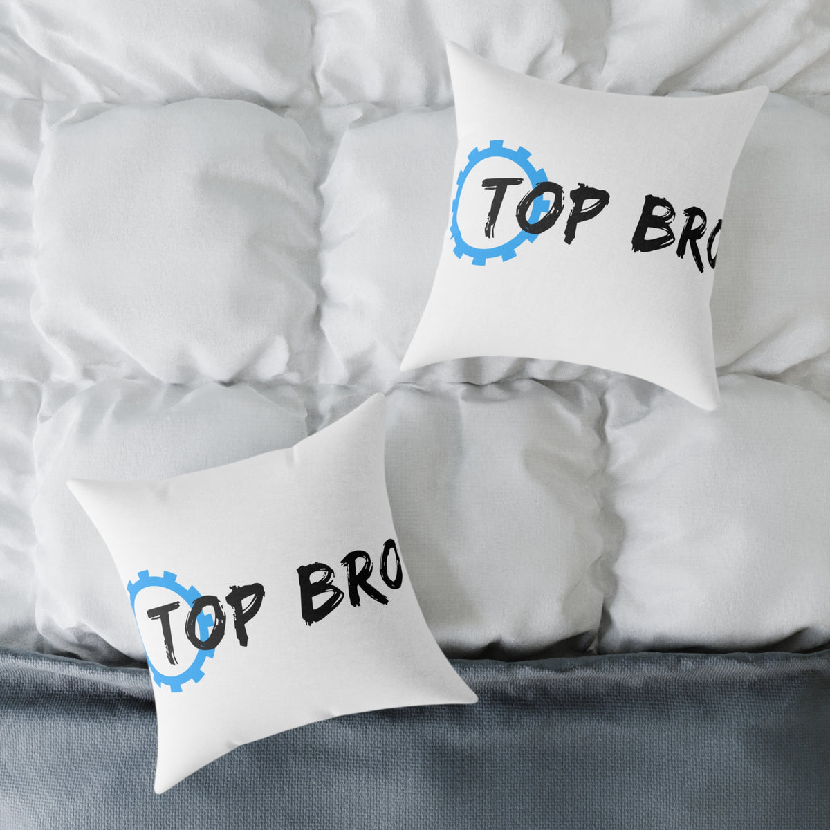 Top Bro Pillow - Square Poly Canvas Decorative Throw Pillow