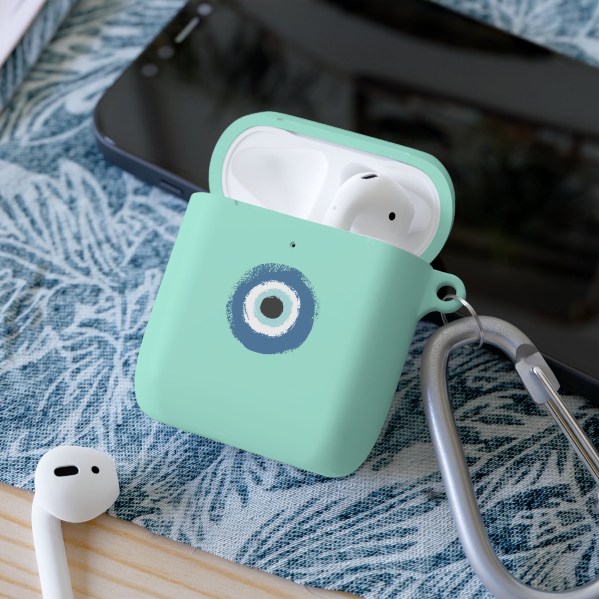 AirPods Case Cover with Evil Eye Design, Protective Case for AirPods Pro, Trendy Wireless Earbud Cover, Unique Gift for Music Lovers, [...] - Conscience Garment