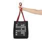 Mistakes Repeat Pattern Tote Bag — Black Typography Shopper