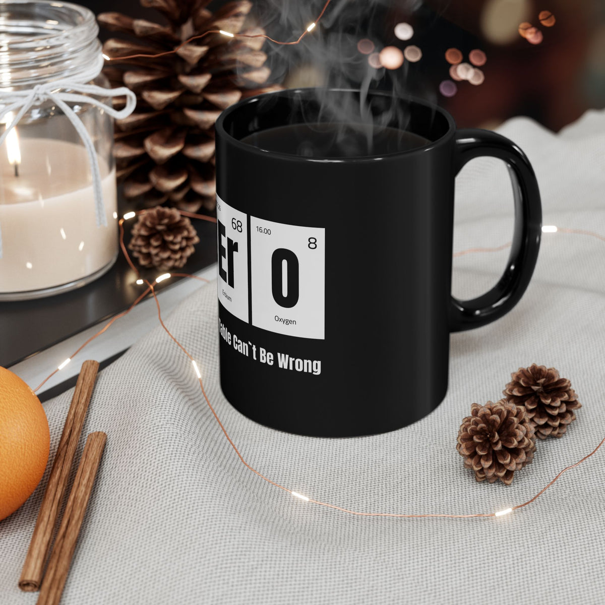 Hero Chemistry Mug - Black 11oz - Perfect Gift for Scientists & Teachers - Conscience Garment