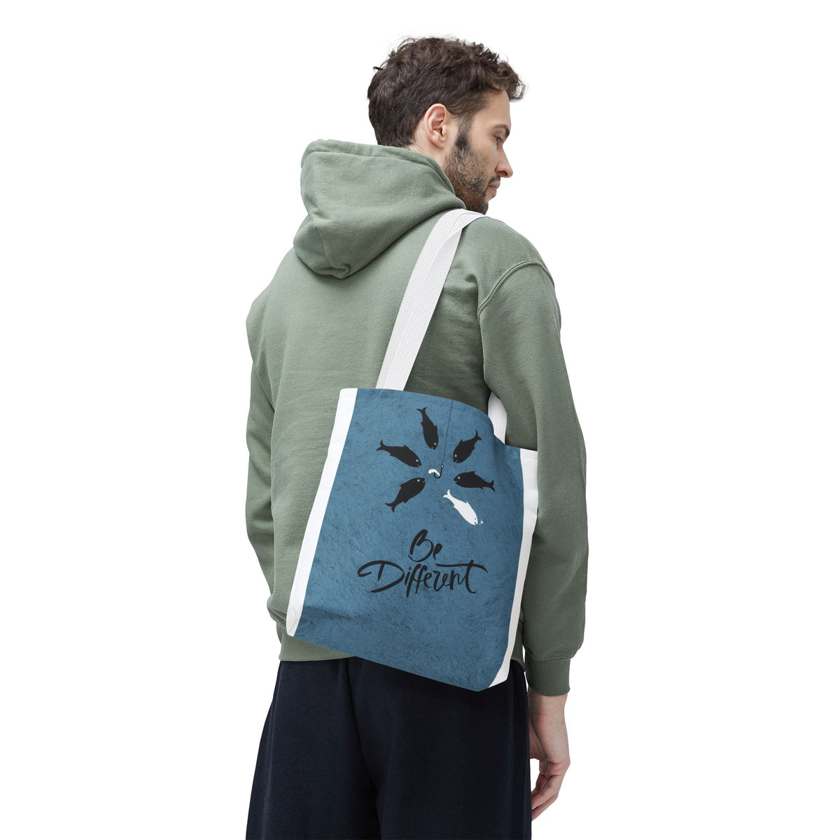 Be Different Whale Tote Bag — Inspirational Ocean Animal Canvas Tote