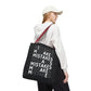 Mistakes Repeat Pattern Tote Bag — Black Typography Shopper