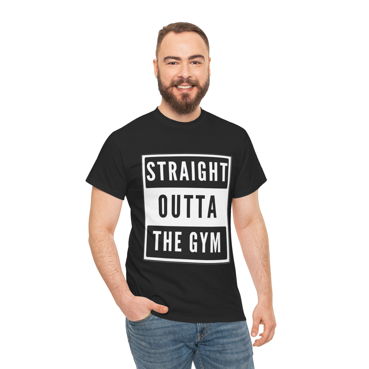 Funny Fitness T-Shirt - Cotton T-shirt, Straight Outta Gym Design - Conscience Garment