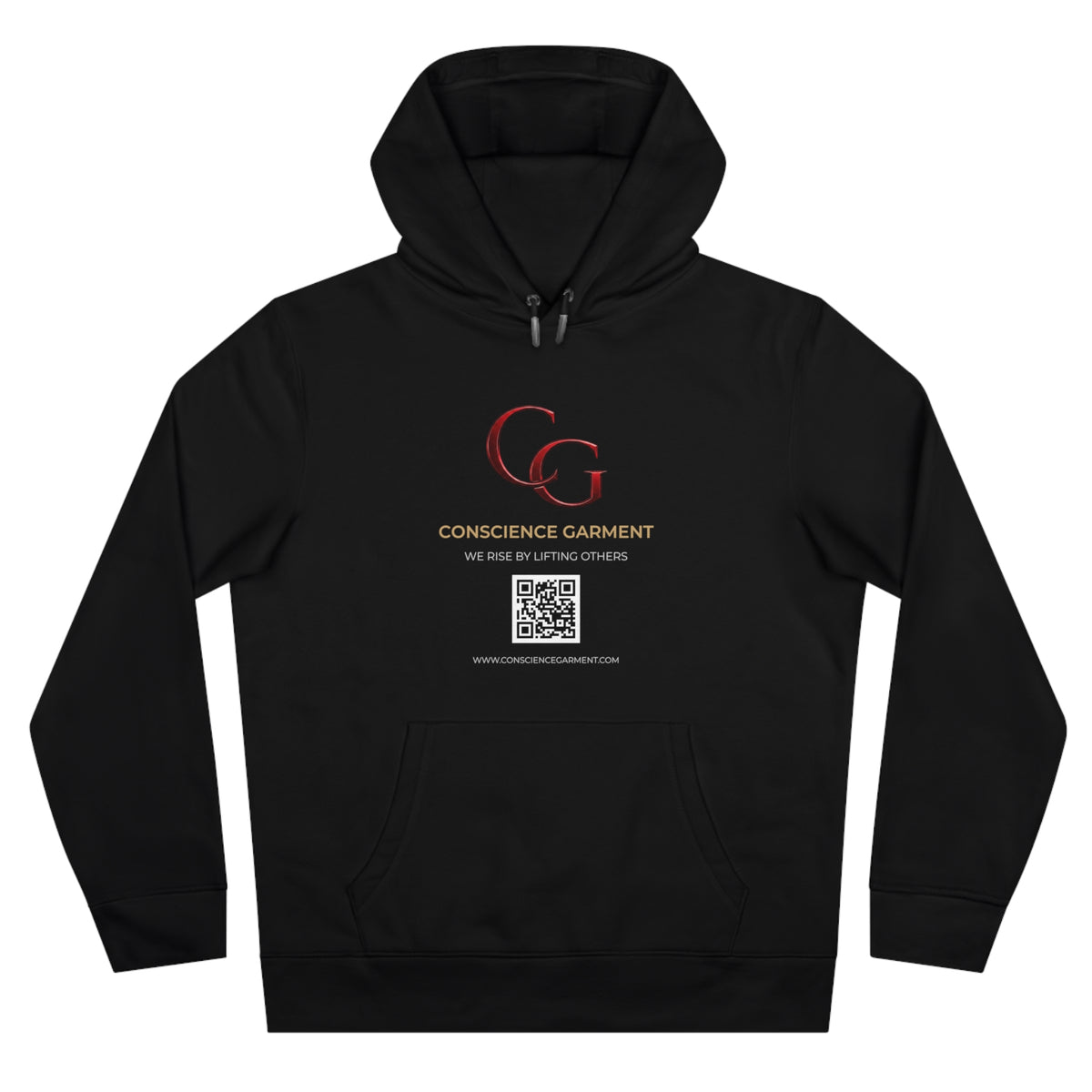 Conscience Garment 'CG' Logo Hoodie — King Hooded Sweatshirt with QR Code