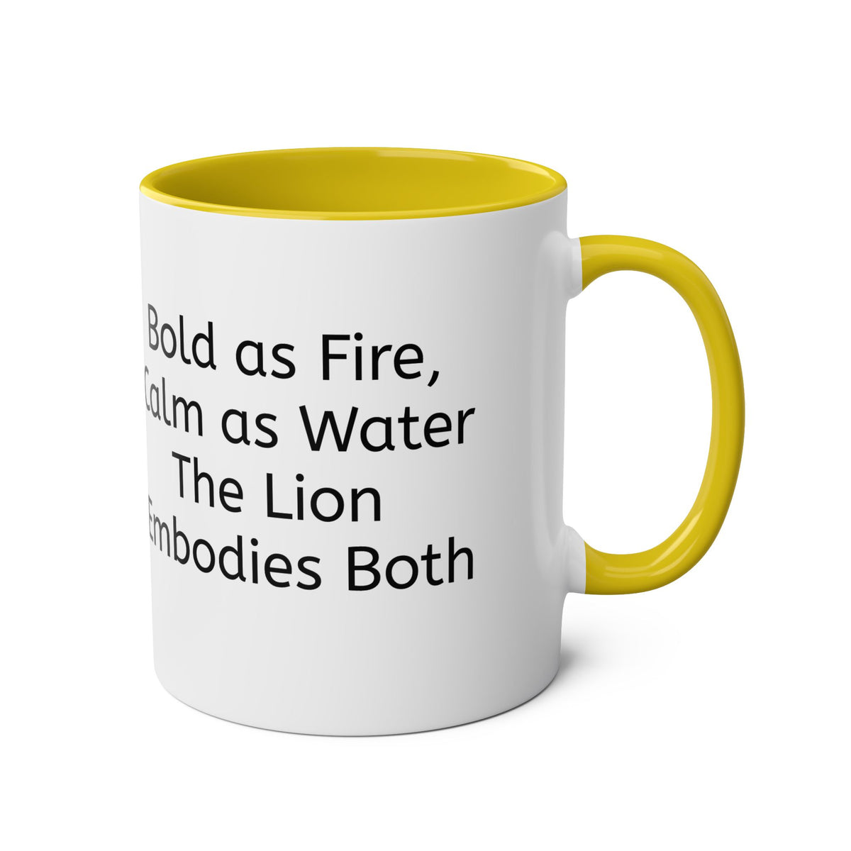 Lion Fire and Water Design Mug, Two-Tone, 11oz - Conscience Garment