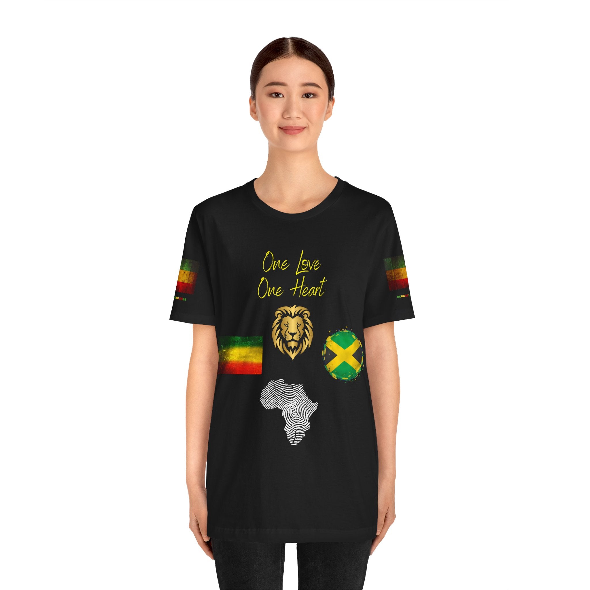 Simple Reggae Love Unisex T-shirt, Celebrate Unity, Peace, Culture, Music, Africa, Jamaica, Gift for Music Lovers, Festivals, and Holidays