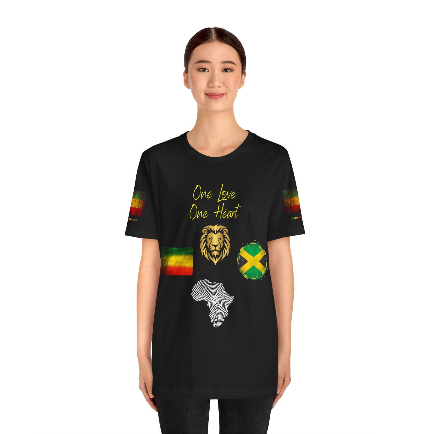 Simple Reggae Love Unisex T-shirt, Celebrate Unity, Peace, Culture, Music, Africa, Jamaica, Gift for Music Lovers, Festivals, and Holidays - Conscience Garment
