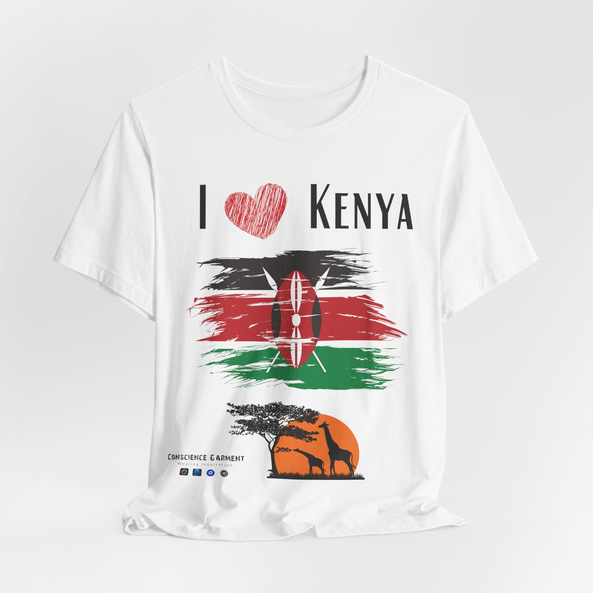 Kenya Love Unisex Jersey Tee - Celebrate Your Heritage! - Conscience Garment