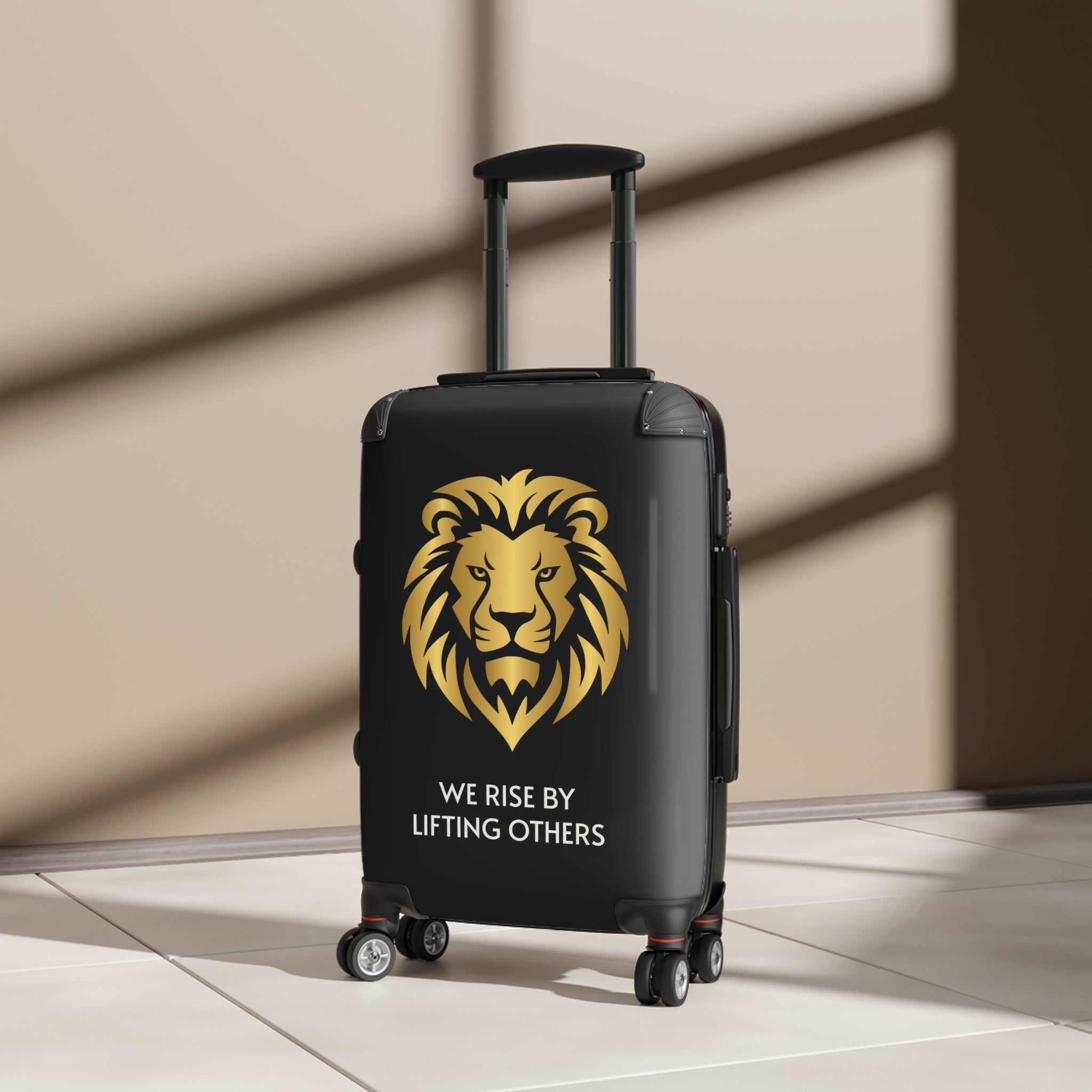 Lion Crest Suitcase – Gold Lion Travel Luggage