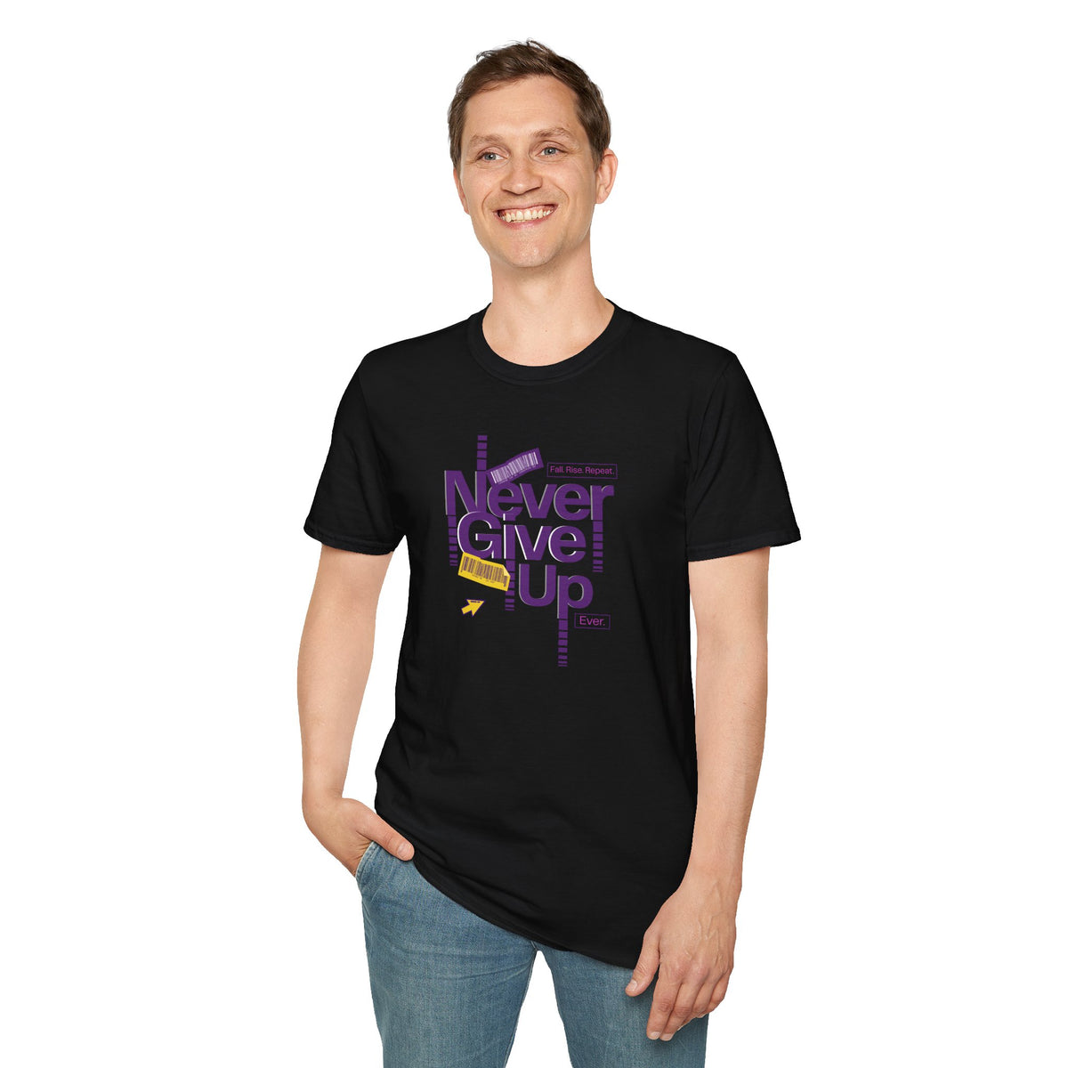 Never Give Up Inspirational T-Shirt — Motivational Graphic Tee