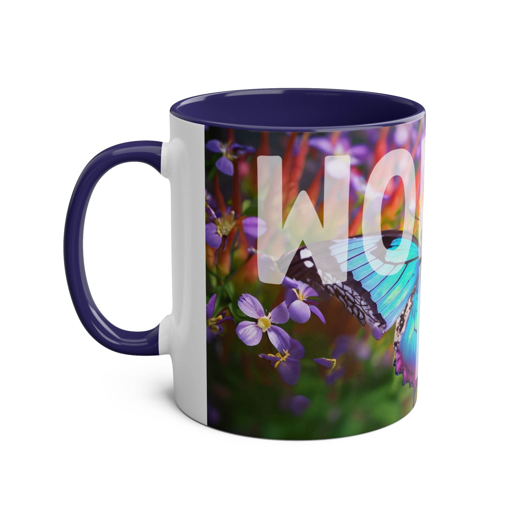 Mom Wow Two-Tone Coffee Mug, Birthday Gift, Mothers Day, 7 Colors