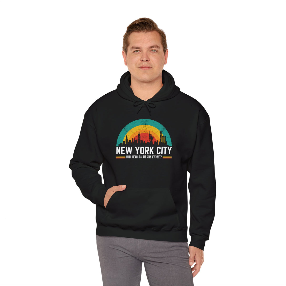 Hooded Sweatshirt - New York City Skyline - Conscience Garment