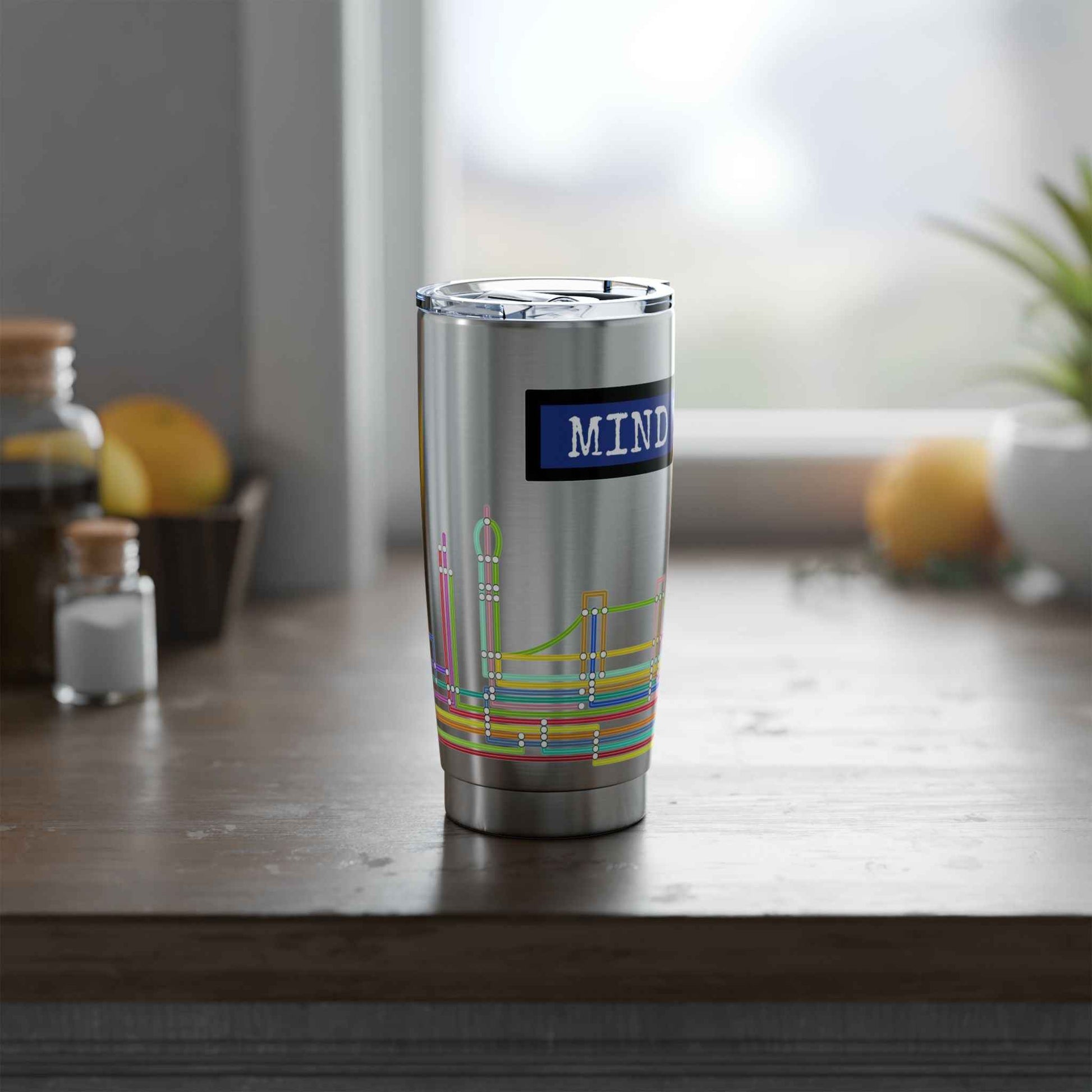 20oz Stainless Tumbler — Tube Line Landscape Mind the Gap Travel Cup