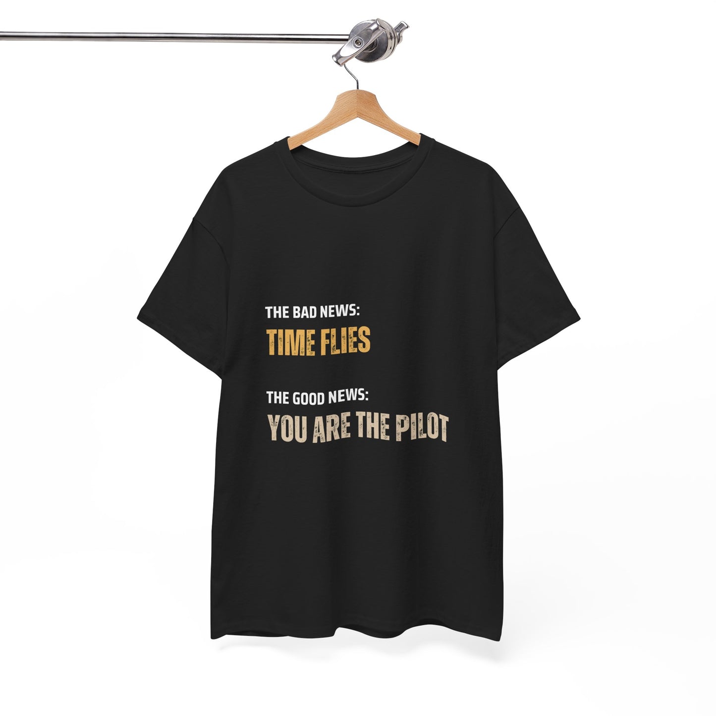 Time Flies T-Shirt, Motivational 'Only You Are In Control' - Conscience Garment