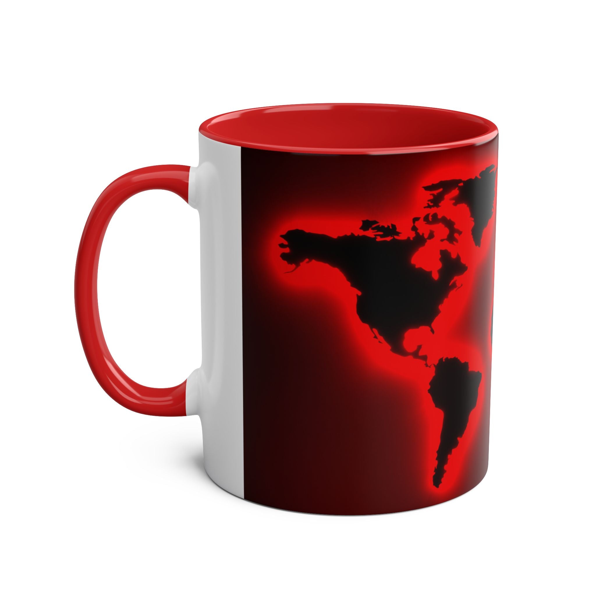 World Map, Mugs, 2 tone, Birthday Gift, Travel, Conscience Garment, Coffee, Tea