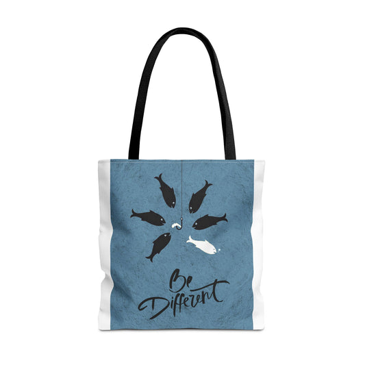 Be Different Whale Tote Bag — Inspirational Ocean Animal Canvas Tote