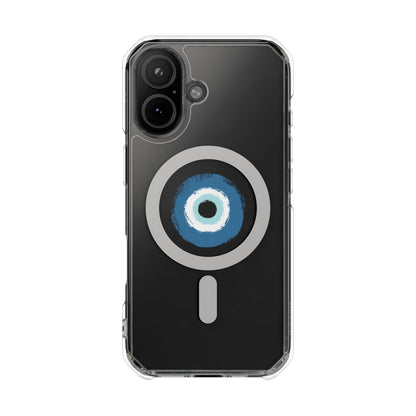Clear Magnetic Phone Case with Evil Eye Design — Protective MagSafe-Compatible iPhone Cover
