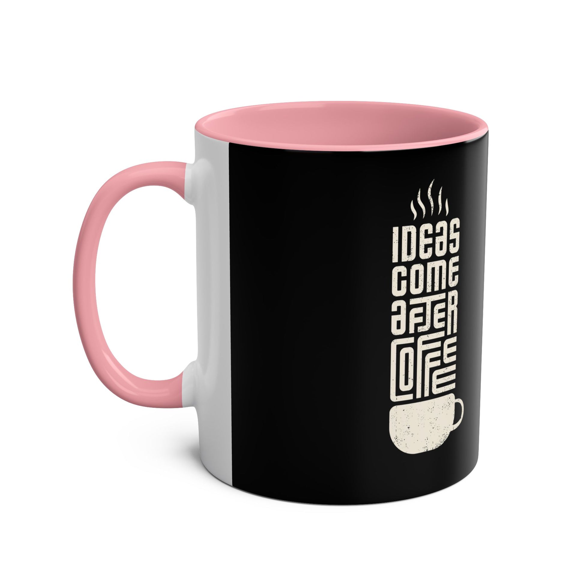 Inspirational Coffee Mug - IDEAS COME AFTER COFFEE, 11oz Two-Tone Mug - Conscience Garment