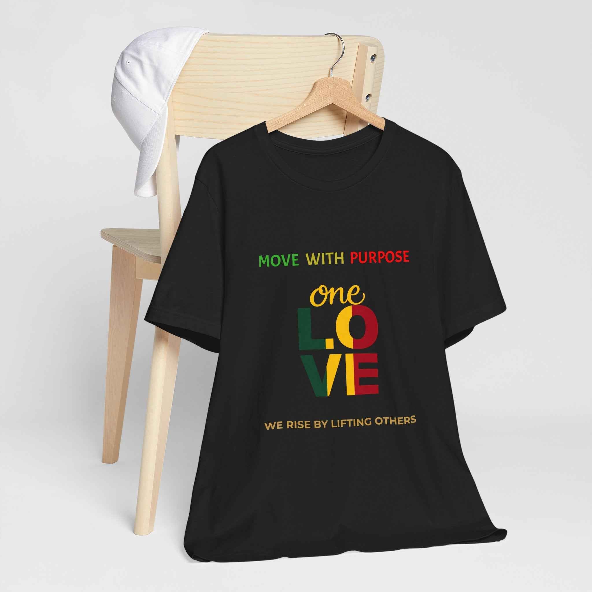 One Love Reggae T-Shirt Move With Purpose Inspirational Graphic T-Shirt