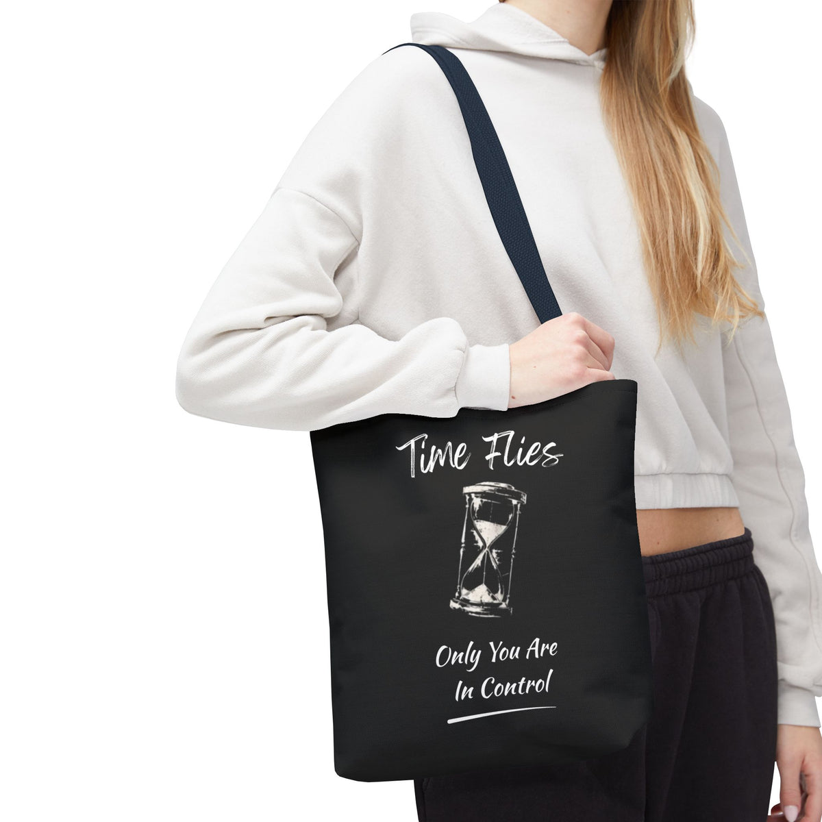 Time Flies Motivational Tote Bag