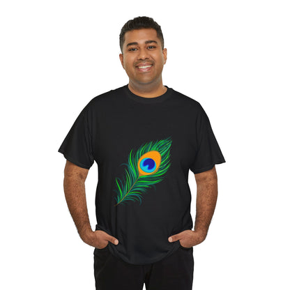 Peacock Feather Tee — Vibrant Nature Graphic T-Shirt - Conscience Garment