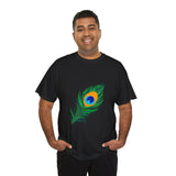 Peacock Feather Tee — Vibrant Nature Graphic T-Shirt - Conscience Garment